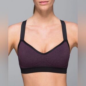 Lululemon Athletica Dark Purple and Black Sports Bra